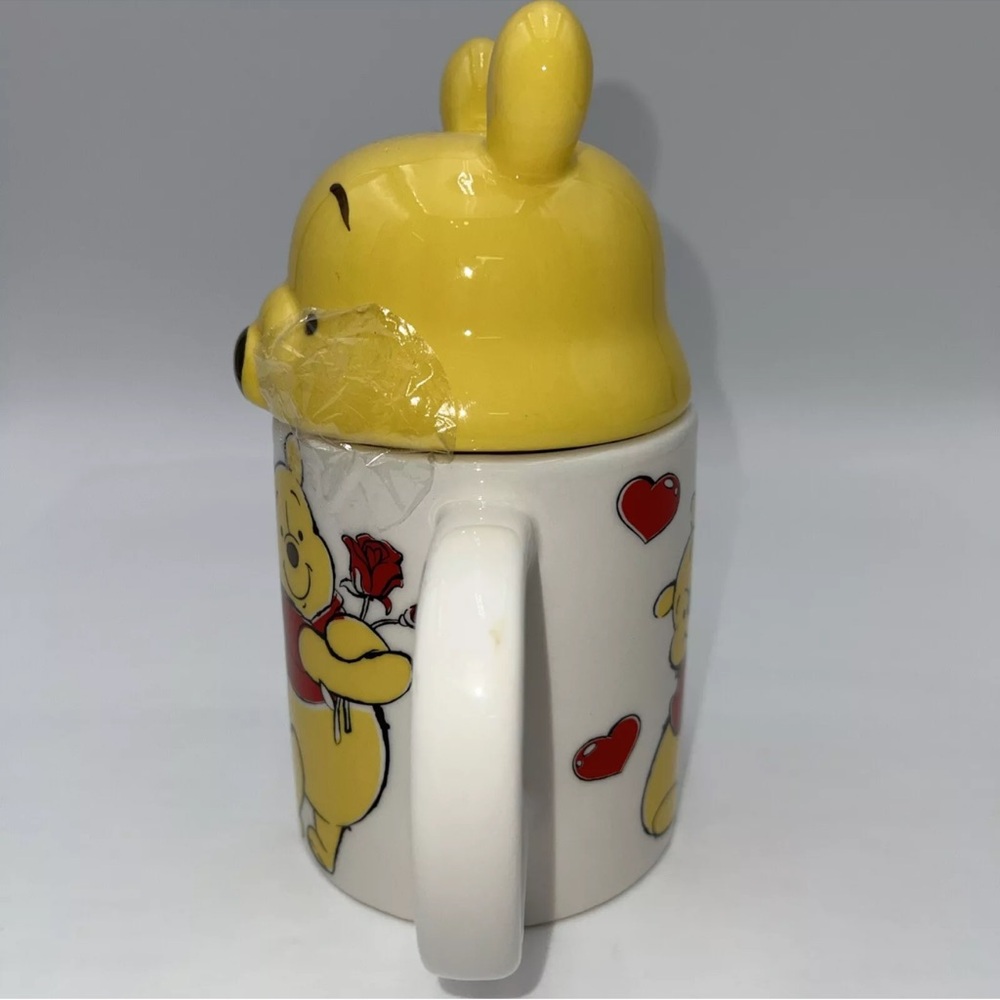 New Ceramic Mug Disney Winnie The Pooh Love You Beary Much Love & Lid - Picture 2 of 8